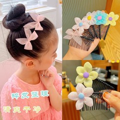 Children's hair breakage magic comb flower hairpin for little girls, online celebrity girl child forehead hair combing hair tie, hair breakage comb hair accessory