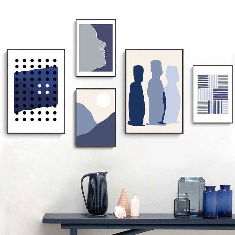 Modern simple living room decorative painting Claine's blue Nordic…