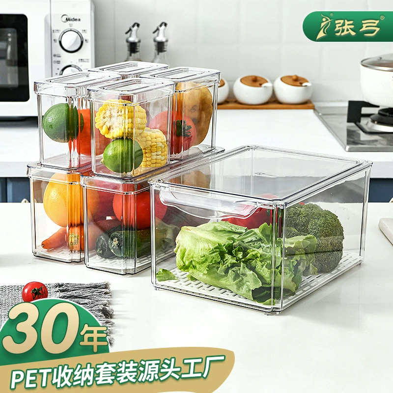 Ящик для хранения холодильника Бытовой прозрачный органайзер для сортировки Кухонная коробка для пельменей Пищевой прозрачный ящик для яиц Ящик для хранения