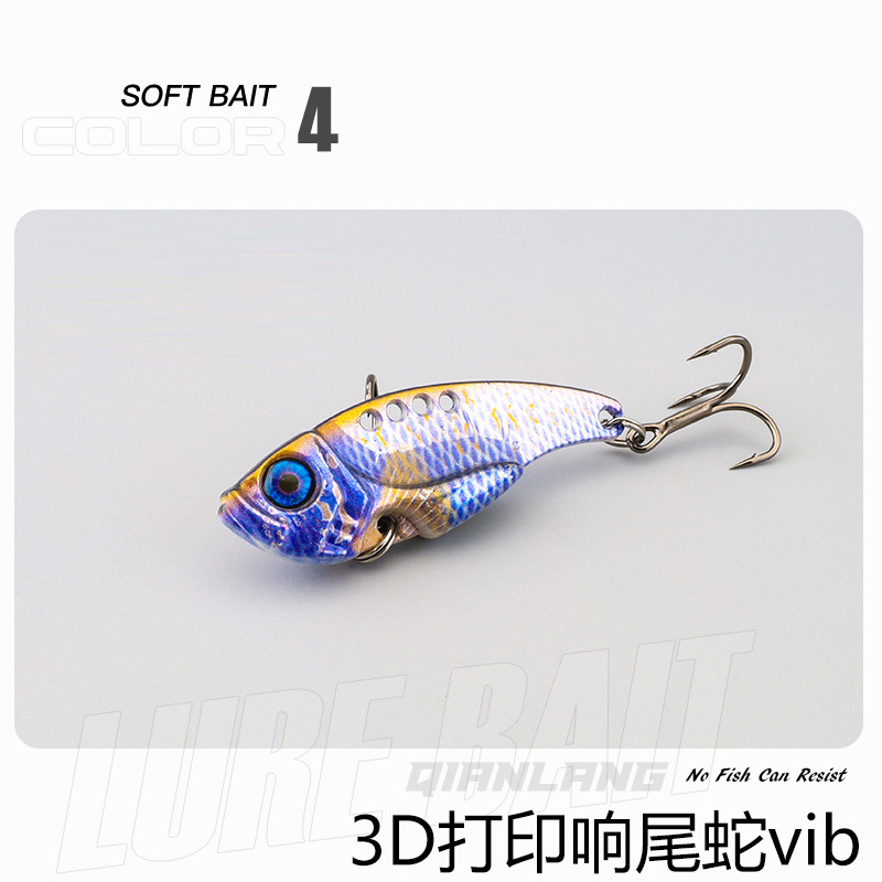 3D lentejuelas de metal colorido VIb falso cebo de cascabel de tiro largo que rebordea Luya cebo Caballo Boca Bass cebo de Pesca de Agua Dulce