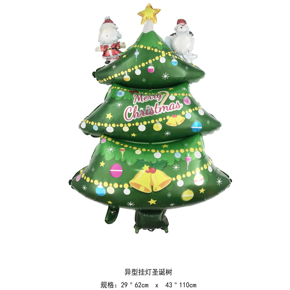 Navidad globo dibujos animados Papá Noel muñeco de nieve alce árbol de Navidad decoración del centro comercial globo de aluminio al por mayor
