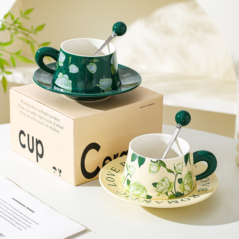 Inswind moda cerámica tazas de café plato tazas de oficina regalo tazas de agua caseras tazas de desayuno pareja