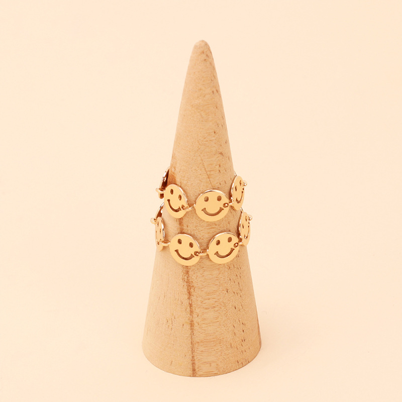 2g Weight Women'S Gender New Fashion Retro Geometric Sequin Smile Joint Ring Wholesale Nihaojewelry 6