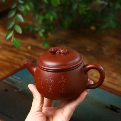 宜兴紫砂壶厂家批发定制手工原矿紫泥牛壶特价光版茶具直播代发