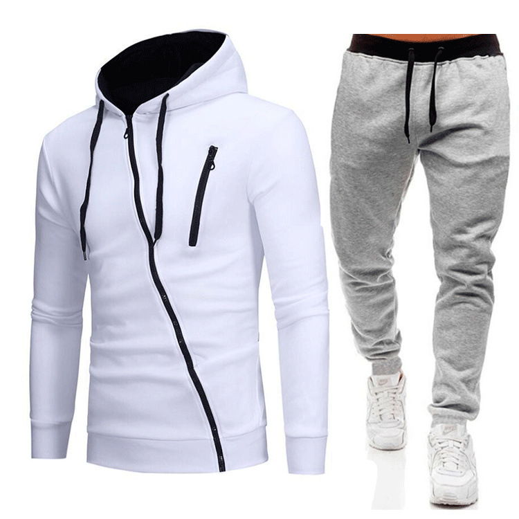 Cross-border hombre otoño y invierno nuevo hombre casual chaqueta deportiva al aire libre chaqueta encapuchada pantalones de manga larga moda