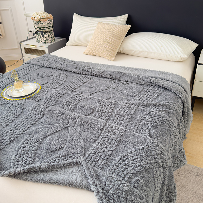 2025 nueva capacidad de funcionamiento Manta de jacquard de terciopelo de algodón Shu de doble cara Manta de sofá suave y agradable para la piel Manta de siesta de oficina con cubierta de aire acondicionado