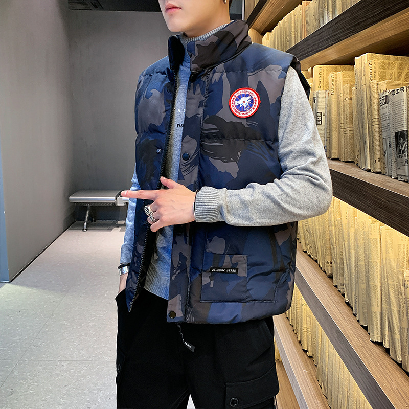 2023 새로운 큰 조끼 남성 다운 면화 가을과 겨울 코트 따뜻한 청소년 도구 제조 업체의 한국 버전 도매