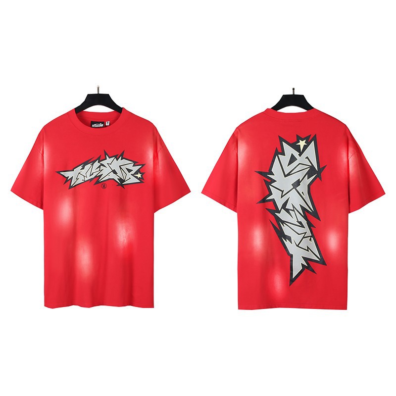 Venta al por mayor versión correcta pa marca de moda manga larga Camiseta palmera espalda Carta Grande logo manga de Batwing OS gota hombro superior