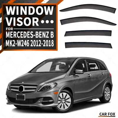 Mercedes-Benz B, Rain shield - standard-packaging-without-logo-mercedes-benz-b-class-mk2-w246-2012-2018-plexiglas-without-bright-strips-window-rain-shield