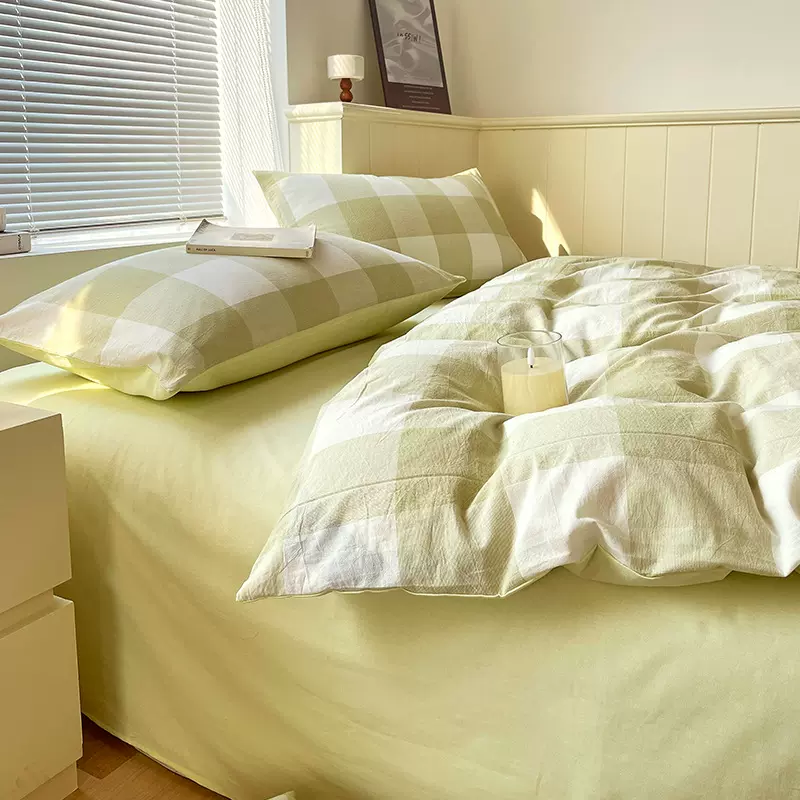 ins床上用品四件套水洗棉床单被套被罩床笠款学生宿舍4三件套批发