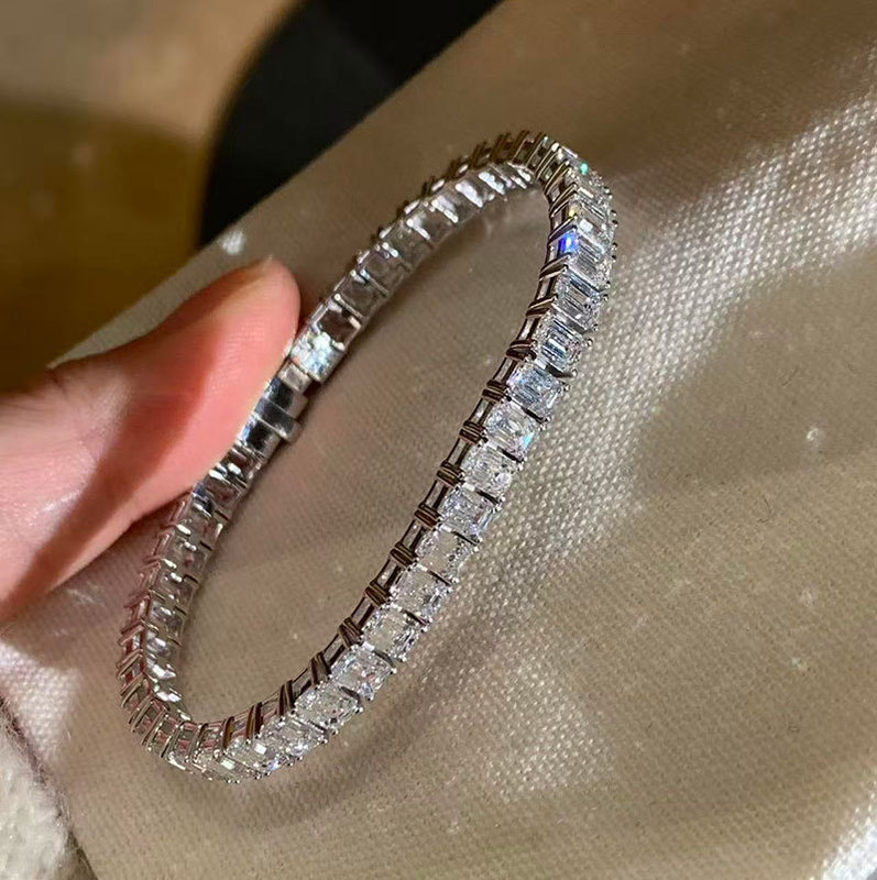 Emerald Cut Lab-Grown Diamond Bracelet 18K 14K 10K Diamond Bracelet 20 Points 30 Points 50 Points Emerald Cut Lab-Grown Diamond Bracelet 18K 14K 10K Diamond Bracelet 20 Points 30 Points 50 Points