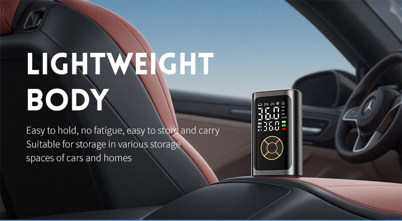 Car-Mounted Wireless Air Pump, Portable Multi-Functional Digital Display Emergency Air Pump, Tire Inflator for Electric Vehicles
