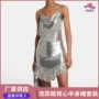 v领露背舞会性感连衣裙
