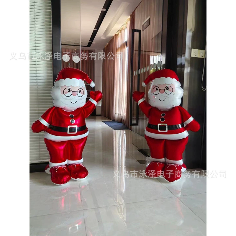 Новый 60-дюймовый стенд Санта-Клаус пряничный человек в форме алюминиевого пленочного воздушного шара Рождественский праздник