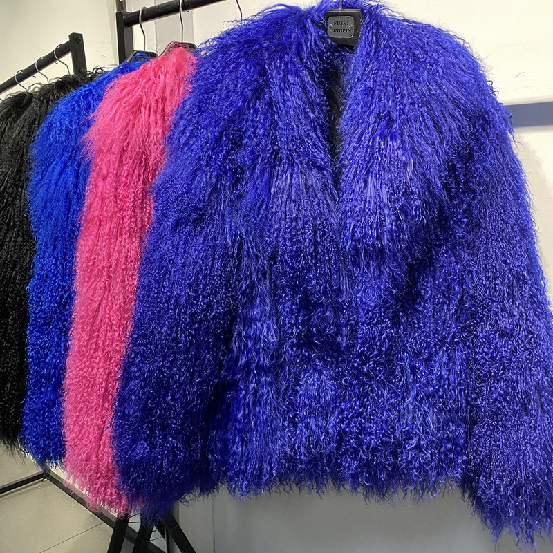 Popular European and American Aliexpress Amazon Fur Outwear Women's Lapel Beach Wool Women's Short Fur Outwear Jacket