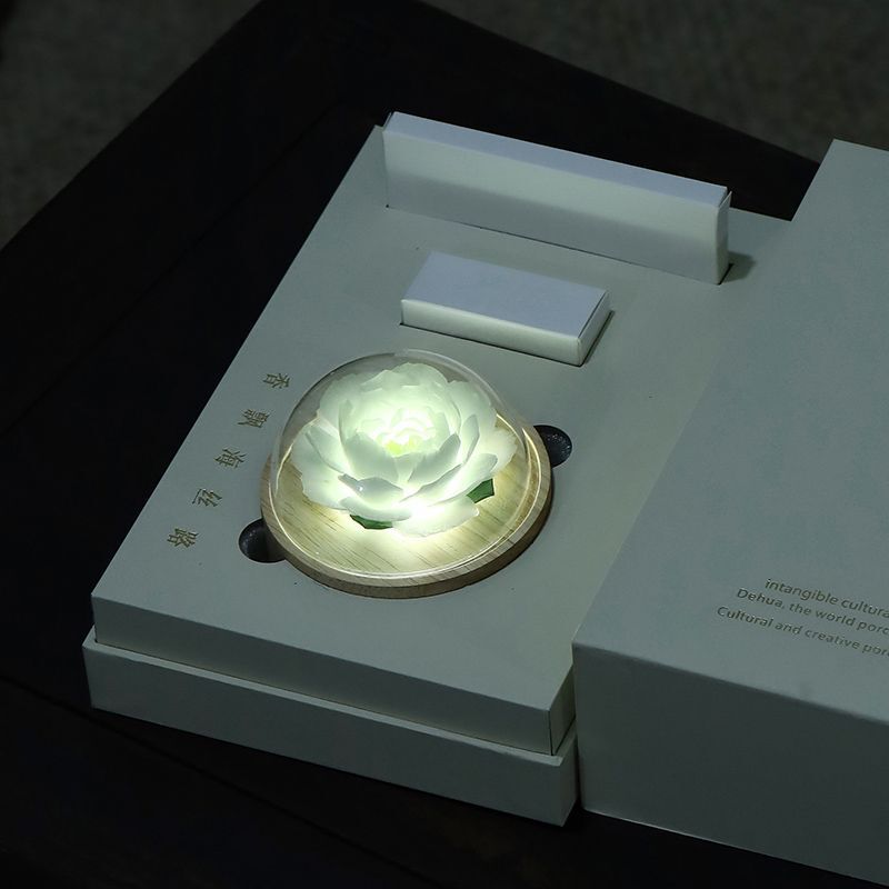 ジャスミン発光遺品ギフトディフューザー手作り手の装飾品非磁器フラワーデスクトップナイトライト装飾アロマセラピー|undefined