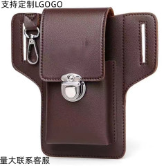 新型携帯電話のウエストバッグをアップグレードした男性の工事現場で働く携帯電話の革カバーはタバコケースに鍵をかけてベルト専用を着ることができる