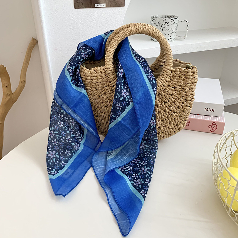 Cintas para el cabello, nueva impresión de letras coreanas, bufandas de seda, decoración profesional para mujeres, bufandas con bufandas cuadradas