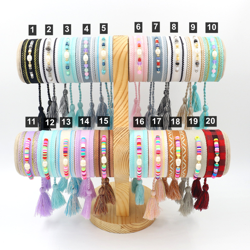 1 Piece Retro Letter Polyester Handmade Unisex Bracelets display picture 4