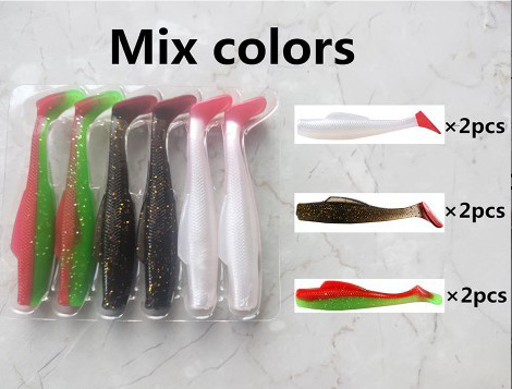 TPR cebo suave T cola flotante Luya gusano suave 6 pack MAN6cm8cm 10cm MinnowZ zman cebo suave