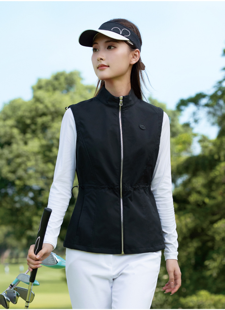 Áo vest nữ PGM Golf chống gió ấm áp, co giãn, thiết kế giảm eo — Áo vest đen [chống gió và ấm áp/điều chỉnh co giãn/giảm eo] YF843 chi tiết 13