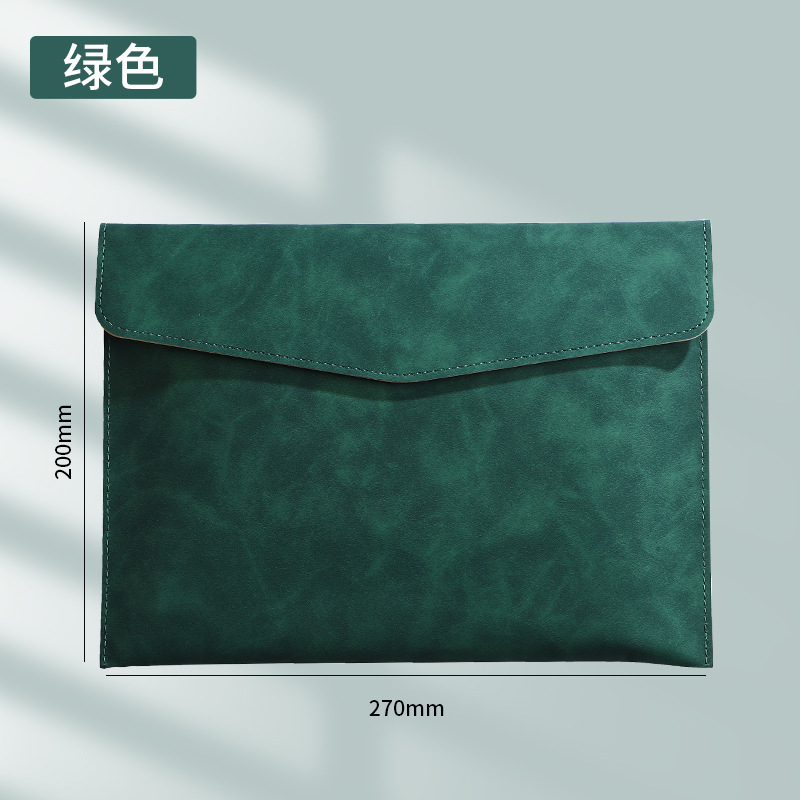 A5 가죽 서류 가방 - 그린