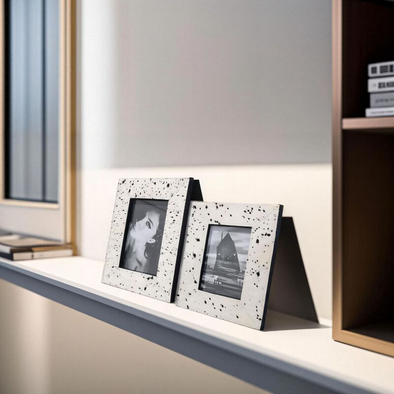 Horsehair Photo Frame Display Stand for Bedroom Bedside Table, Study Room, Model Room, Desktop Home Decor Ornament in New Chinese Style