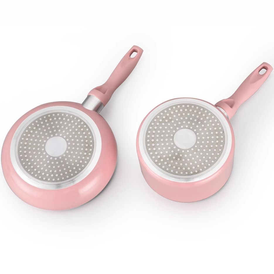 Yipinhong multifuncional de aluminio de doble fondo antiadherente sartén olla de sopa de leche engrosada olla de regalo traje de comercio exterior