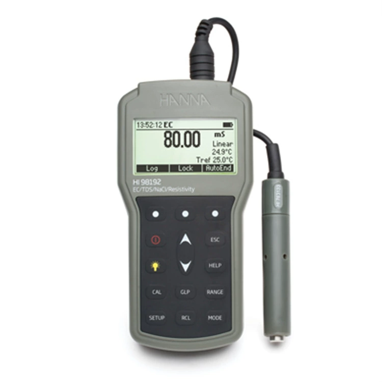 Hana HI98192 портативный EC-TDS-Удельное сопротивление-NaCI-° C тестер проводимости прибор Италия
