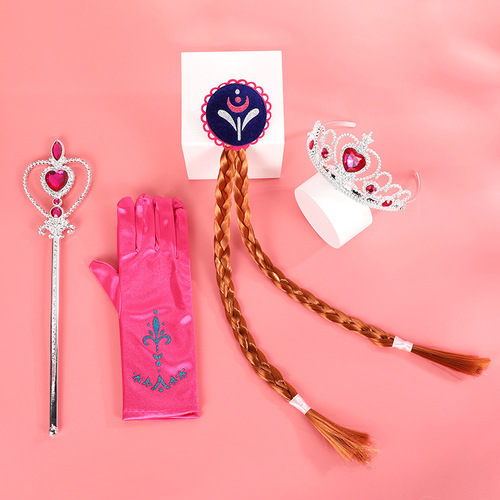 Fairy tale Princess Elsa suit ice and snow series magic wand crown gloves accessories children's makeup clothing props