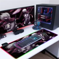 Сделай сам увеличенного размера грязеотталкивающий коврик для мыши RGB с холодной подсветкой аниме Naruto двумерный киберспорт игровой офисный коврик