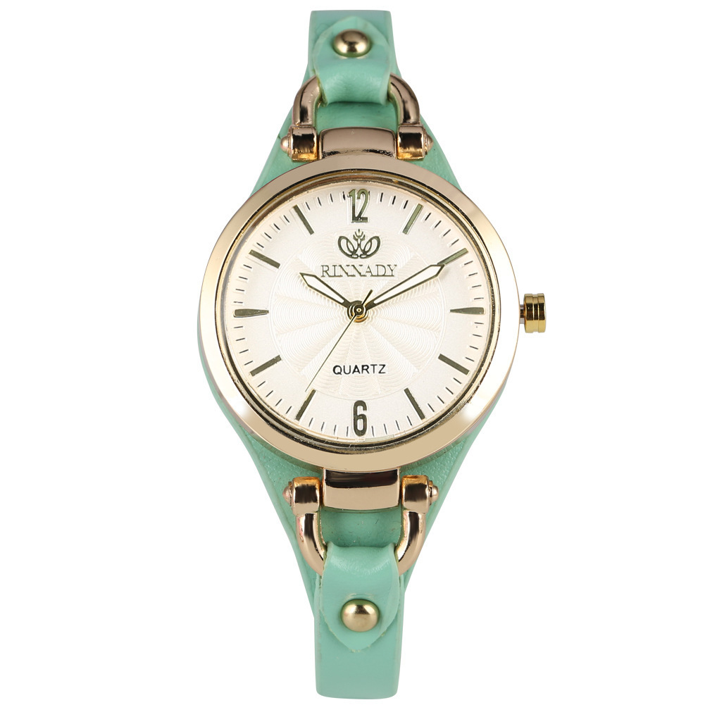 Commercio estero nuova moda orologio da donna elegante orologio al quarzo in pelle cinturino sottile quadrante semplice all'ingrosso_voghion.com