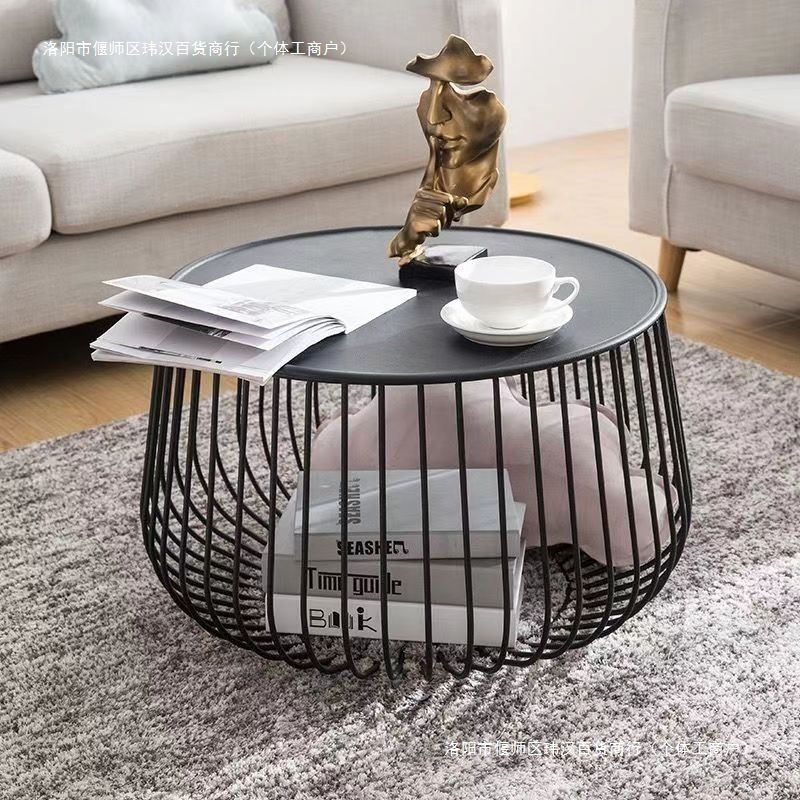 Nordic New Trendy Light Luxury Set of Thickened Pumpkin Iron Art Simple Coffee Table Storage Side Table Economical