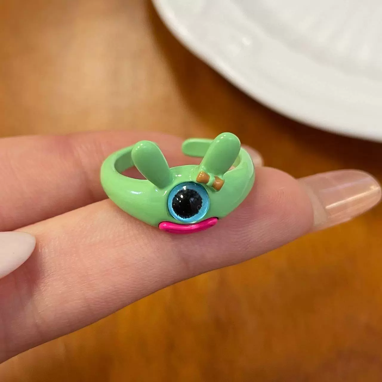 Cute cartoon one size ring, funny monster for elementary school students for beloved