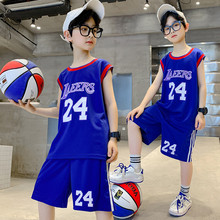 兒童籃球服男童訓練服套裝科比24號球衣運動速干背心男孩無袖隊服