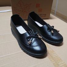 春秋新款女士单鞋超纤皮休闲女士单鞋全包底时尚休闲女鞋地摊货源