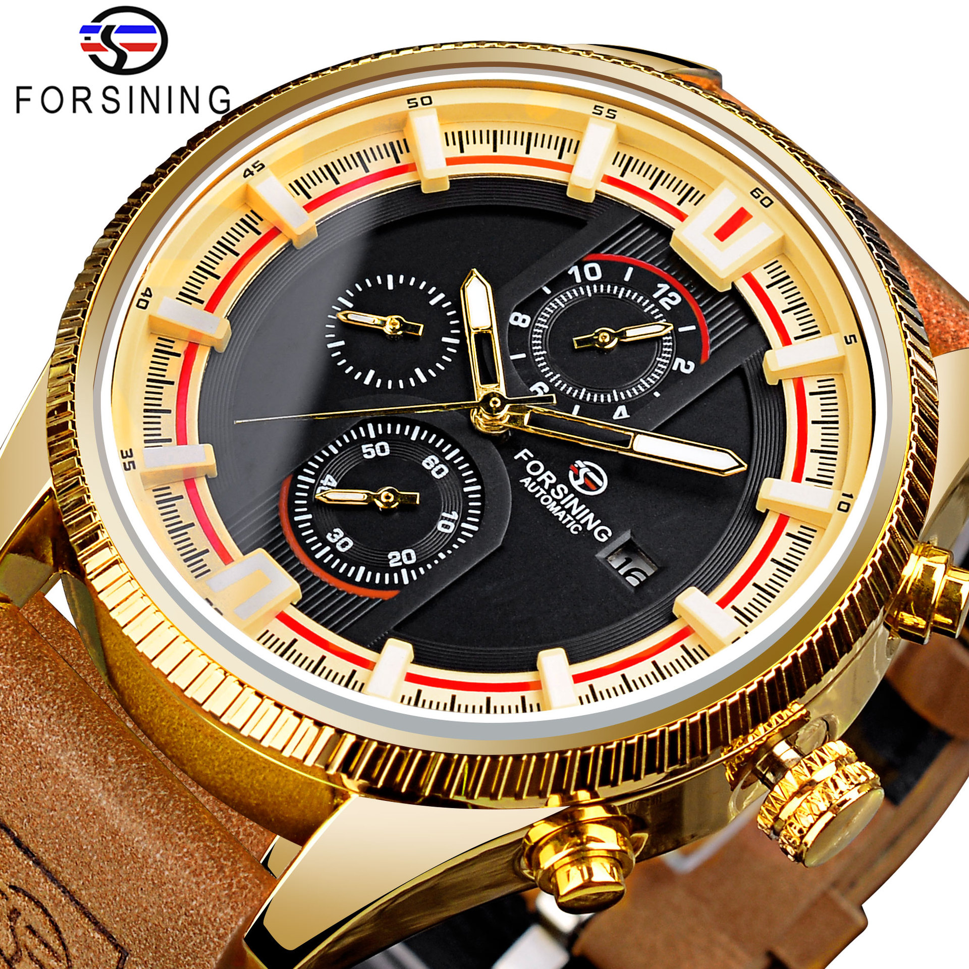 Forsining Men's Automatic Watch With Week Calendar Waterproof_voghion.com