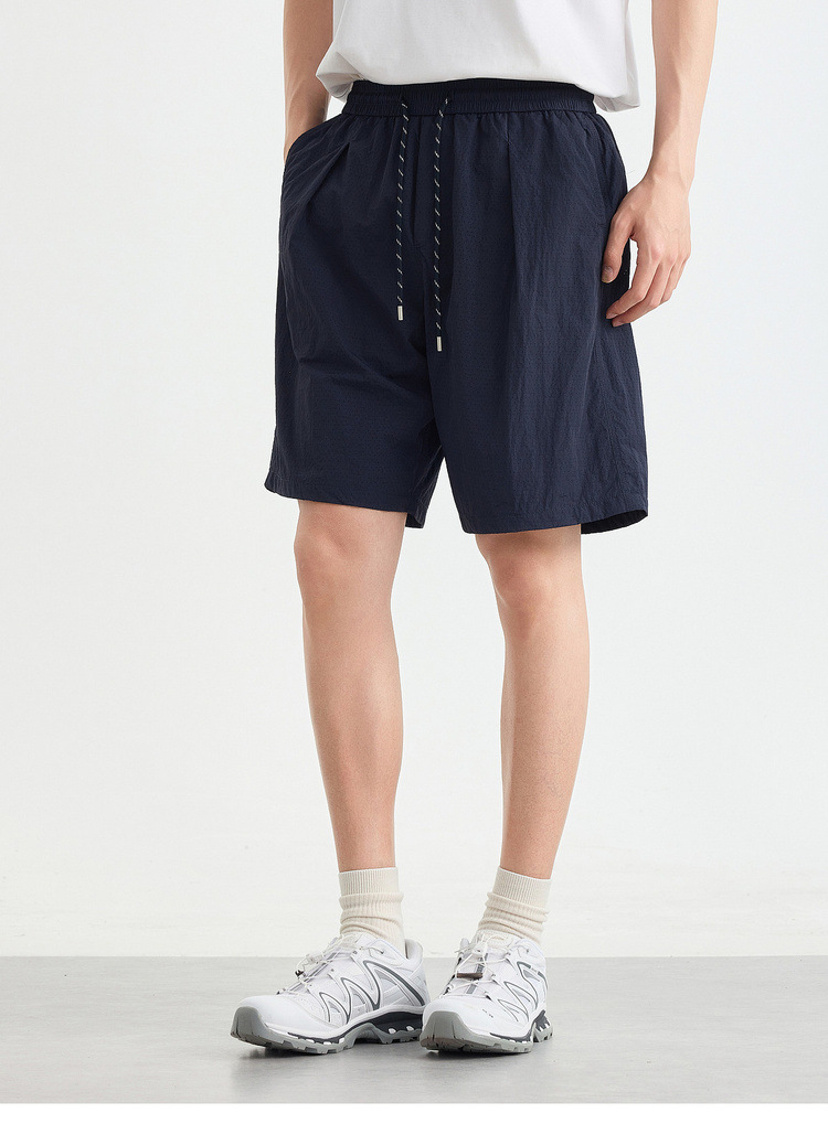 Quần short thể thao nam vải lưới thoáng khí, khô nhanh, dáng 5 phân — Xanh navy chi tiết 20