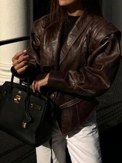 Red coffee color-ordinary leather / S