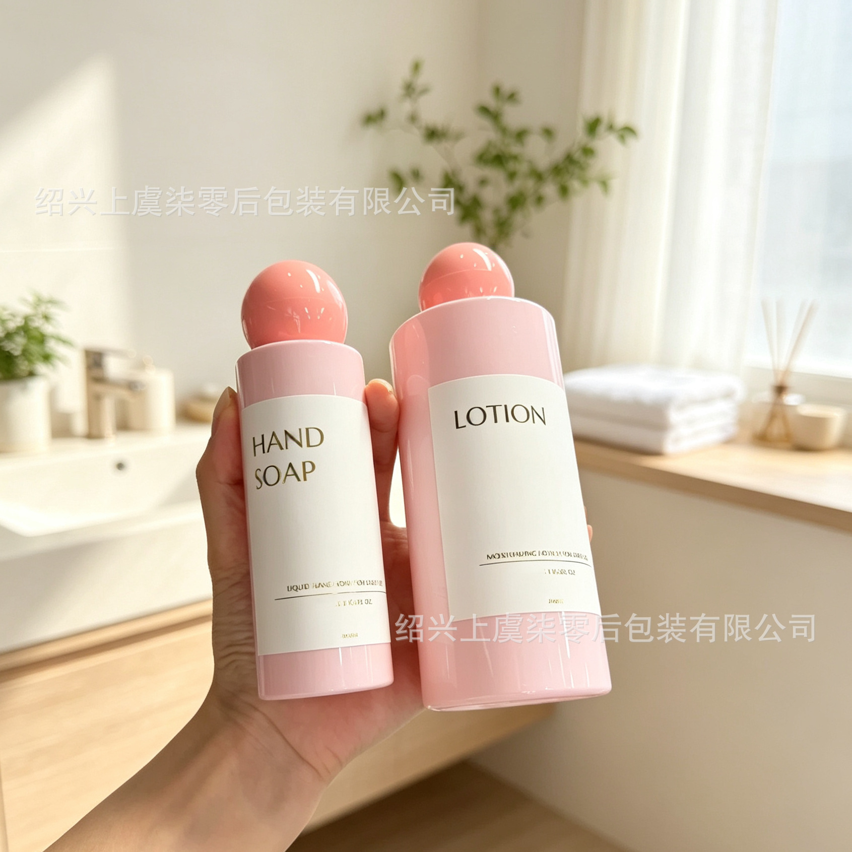 In-stock spherical cap, curved cap, pink fresh and delicate toner/essence water inner plug, round pink thickened cap
