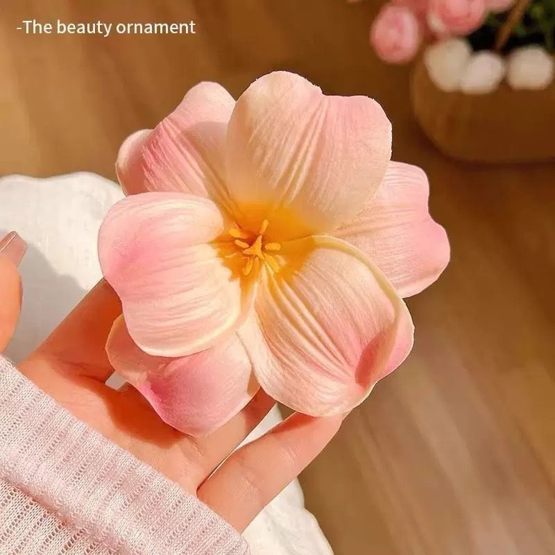 超仙唯美玫瑰花发饰仿真花夹海边度假风抓夹拍照绝美半扎发鲨鱼夹|undefined
