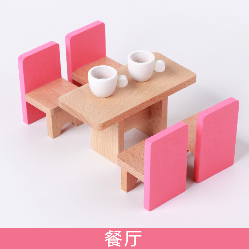 跨境女孩过家家木制儿童迷你仿真沙发柜娃娃家具套装角色扮演玩具|undefined