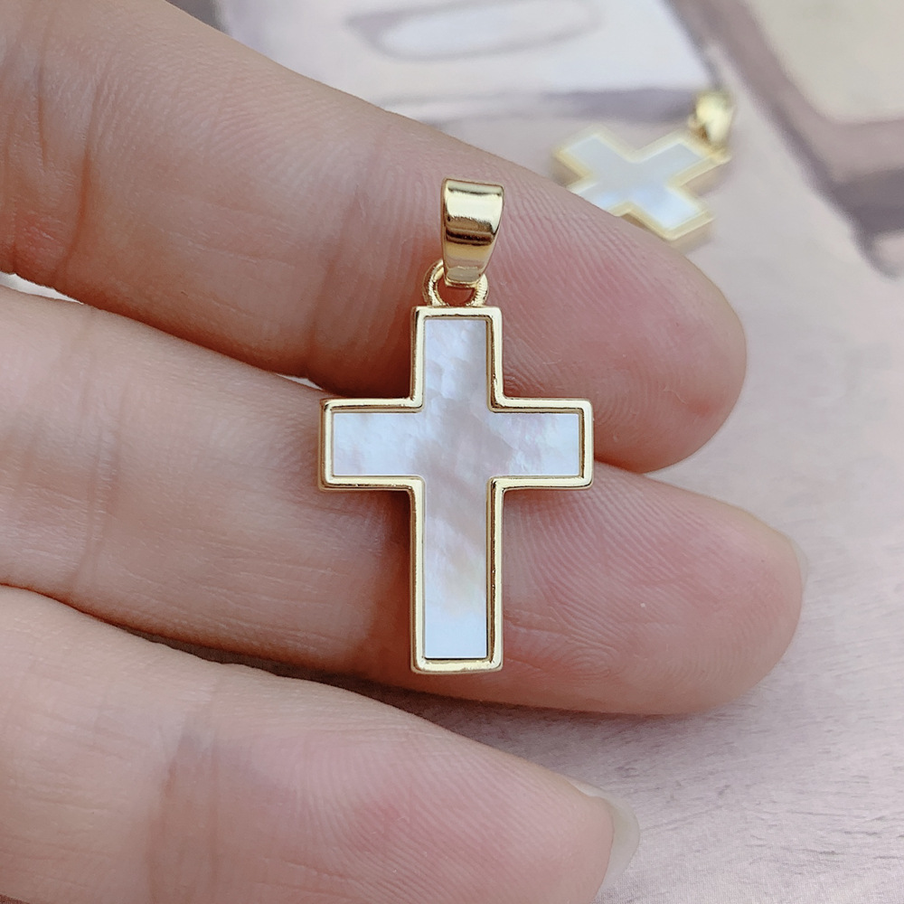1 Piece Shell Copper Cross display picture 1