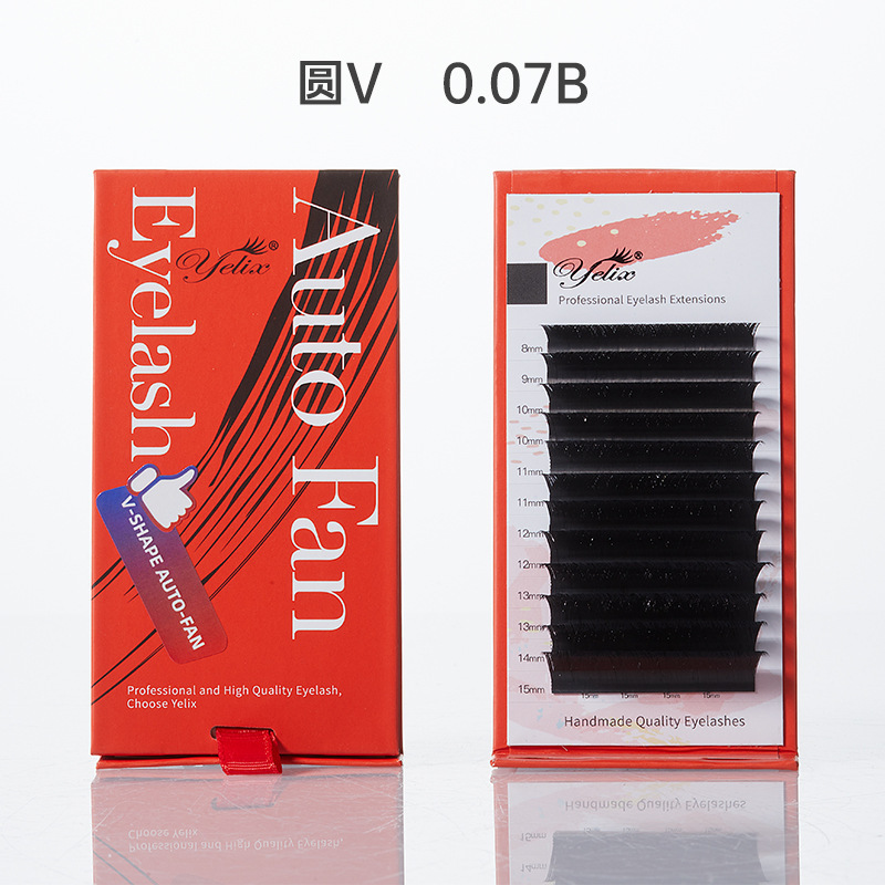 Las pestañas de fábrica florecen, pestañas de injerto de cabello redondo, pestañas falsas, pestañas naturales no dispersas, pestañas de iris densas en forma de V.