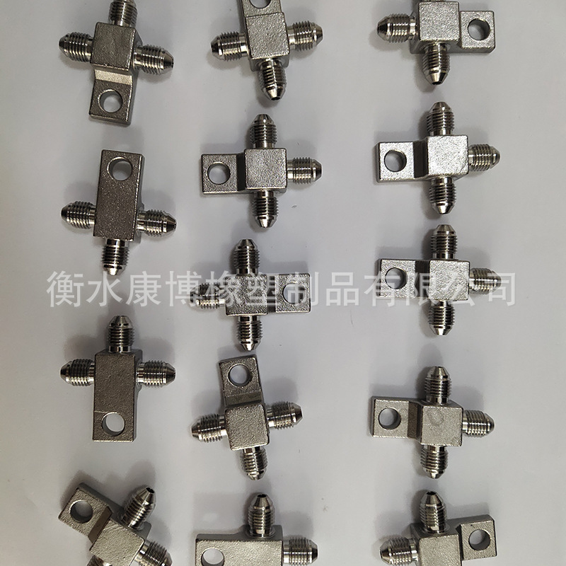 刹车油管连接不锈钢方形块三通3/8-24UNF