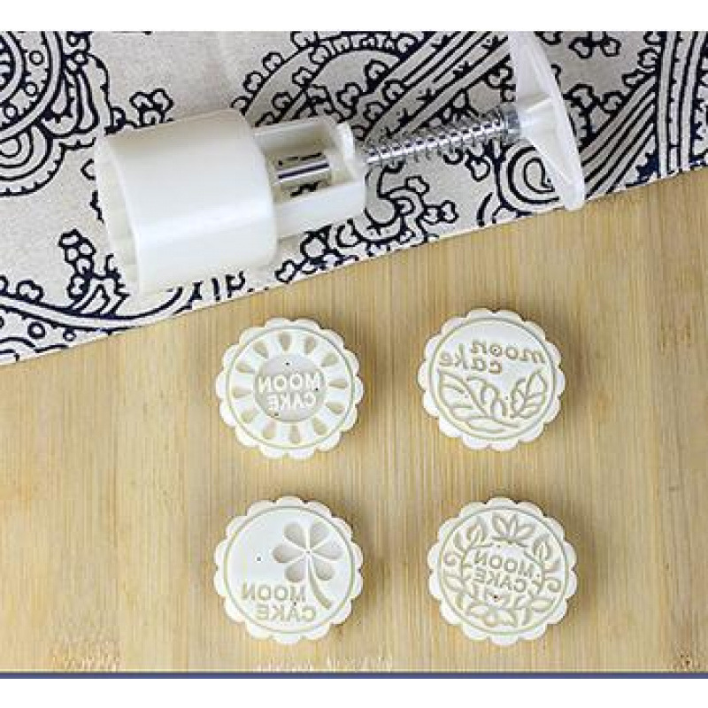 Tangzheng 50g Round Stereo Mooncake Mold Hand-Pressed English Letters Stereo Snowskin Mooncake Mung Bean Mix