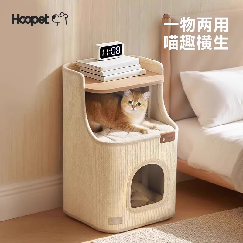 Nido de gatos de invierno grueso cerrado dormitorio gato casa de gatos cachorro cama de gatos sensación de seguridad gato agarración de invierno gato escalada marco