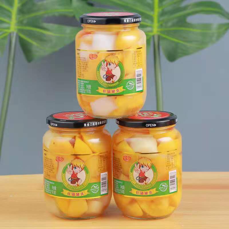 fresh fruit fruit can Yellow peach Assorted Mixed Fruit blend Syrup Yellow peach can Glass 510x4 On behalf of