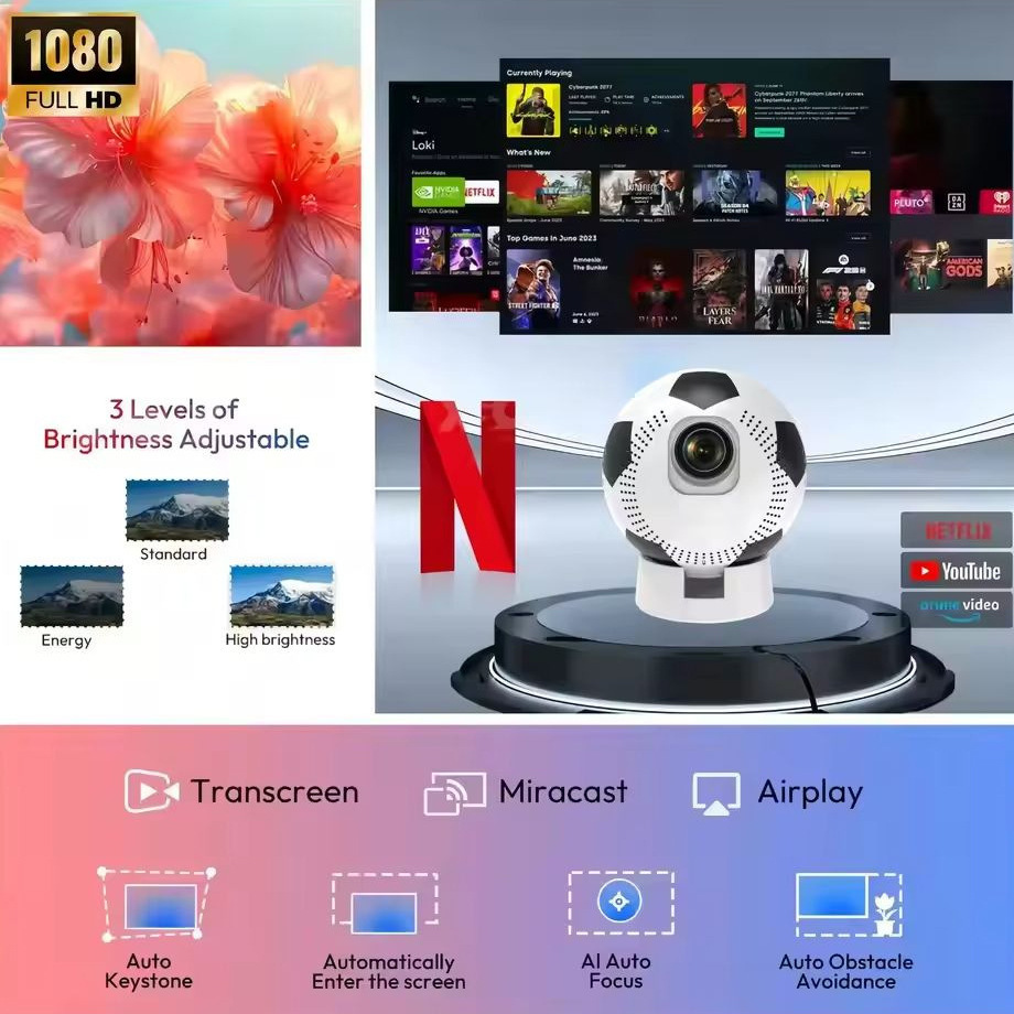 Q8 comercio exterior transfronterizo Copa del Mundo de fútbol proyector doméstico de ultra alta definición 4K enfoque electrónico pantalla de proyección de teléfono 720P