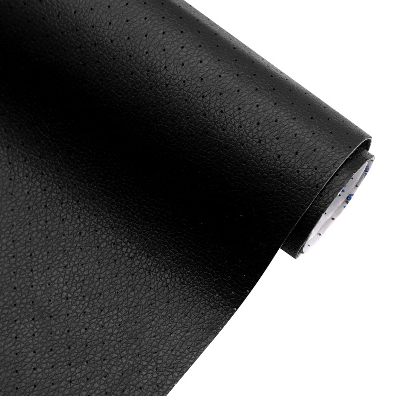 in stock PU perforated leather car interior home audio-visual room children's playground sound-absorbing breathable noise reduction leather wholesale
